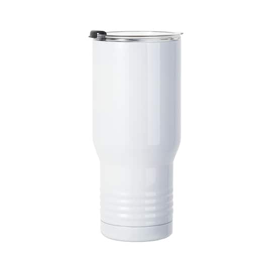Craft Express 4ct. 22oz. White Stainless Steel Tumbler with Ringneck Grip